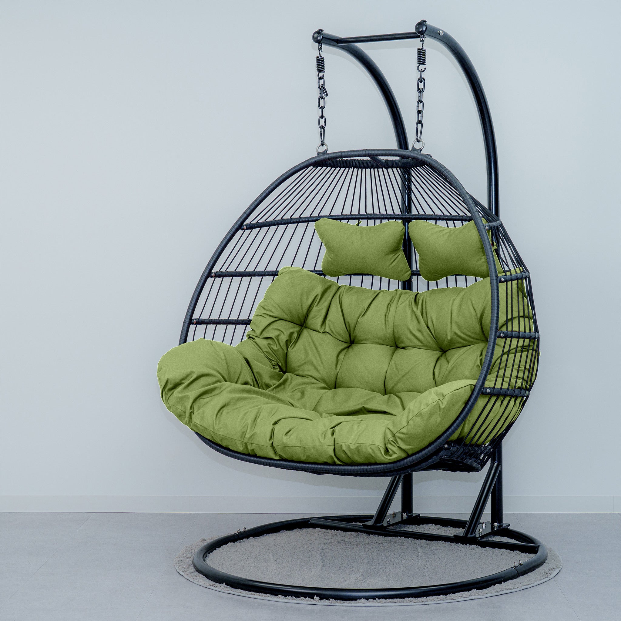 Crush D 2人掛け折り畳みハンギングチェア｜耐荷重180kg・収納簡単