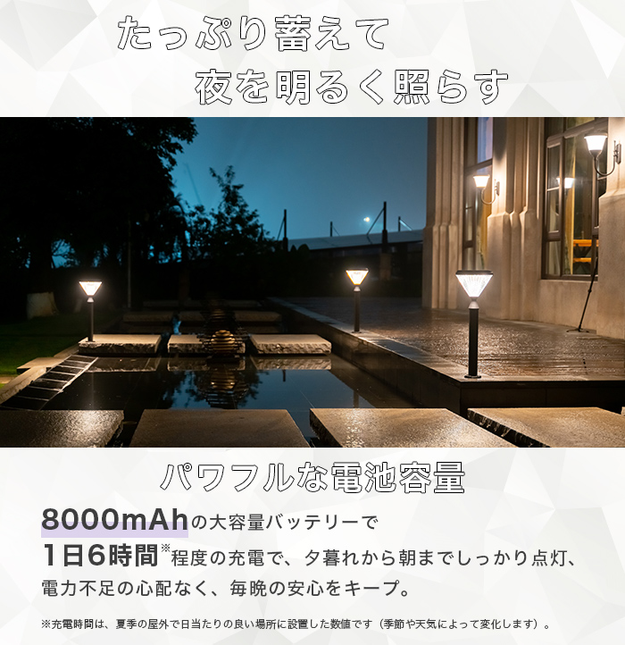 ソーラーライト Gemia（ジェミア）屋外 防水 ガーデンライト