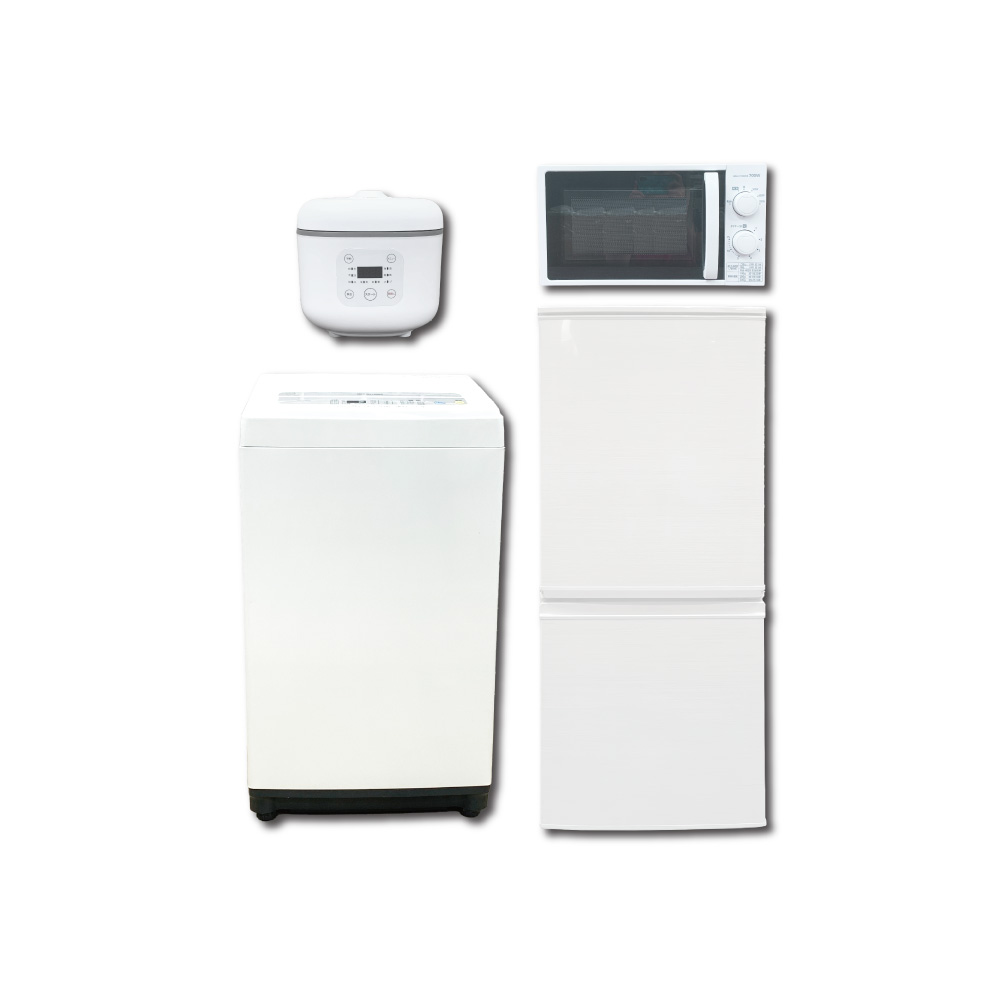 家電レンタル4点セット｜冷蔵庫・洗濯機・電子レンジ・炊飯器 | 家電