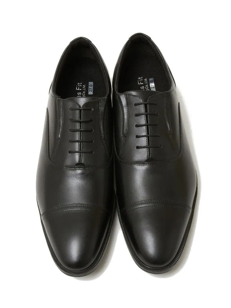 ブラック ストレートチップ シューズ ビジネスフィット ブラック 無地