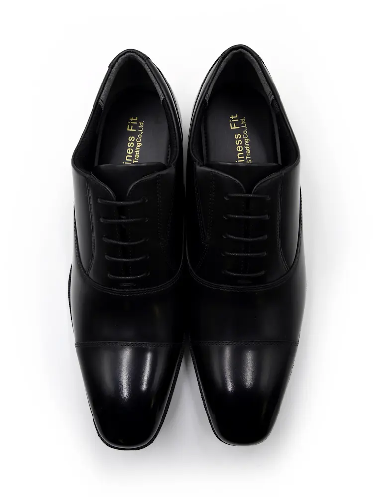 ブラック 【軽量】シューズ ストレートチップ【Business Fit EX
