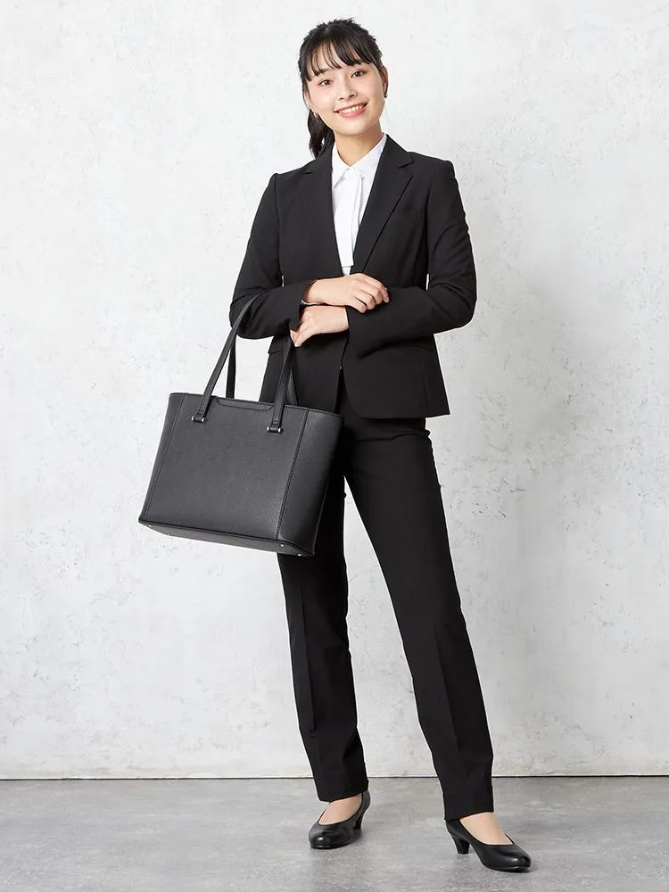 ウォッシャブル】パンツ ストレート 2WAYストレッチ ブラック シャドウ