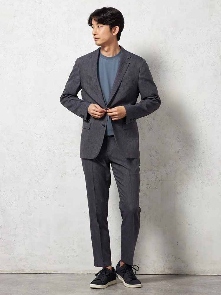 デニム調 セットアップスーツ【WEB限定】上下ウォッシャブル ネイビー