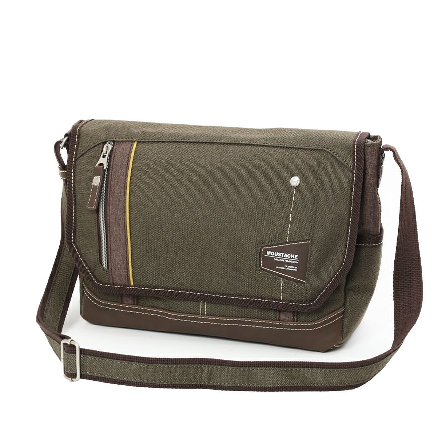 MOUSTACHE ショルダーバッグ（S) 杢調ポリ×白化合皮 JLG-4654