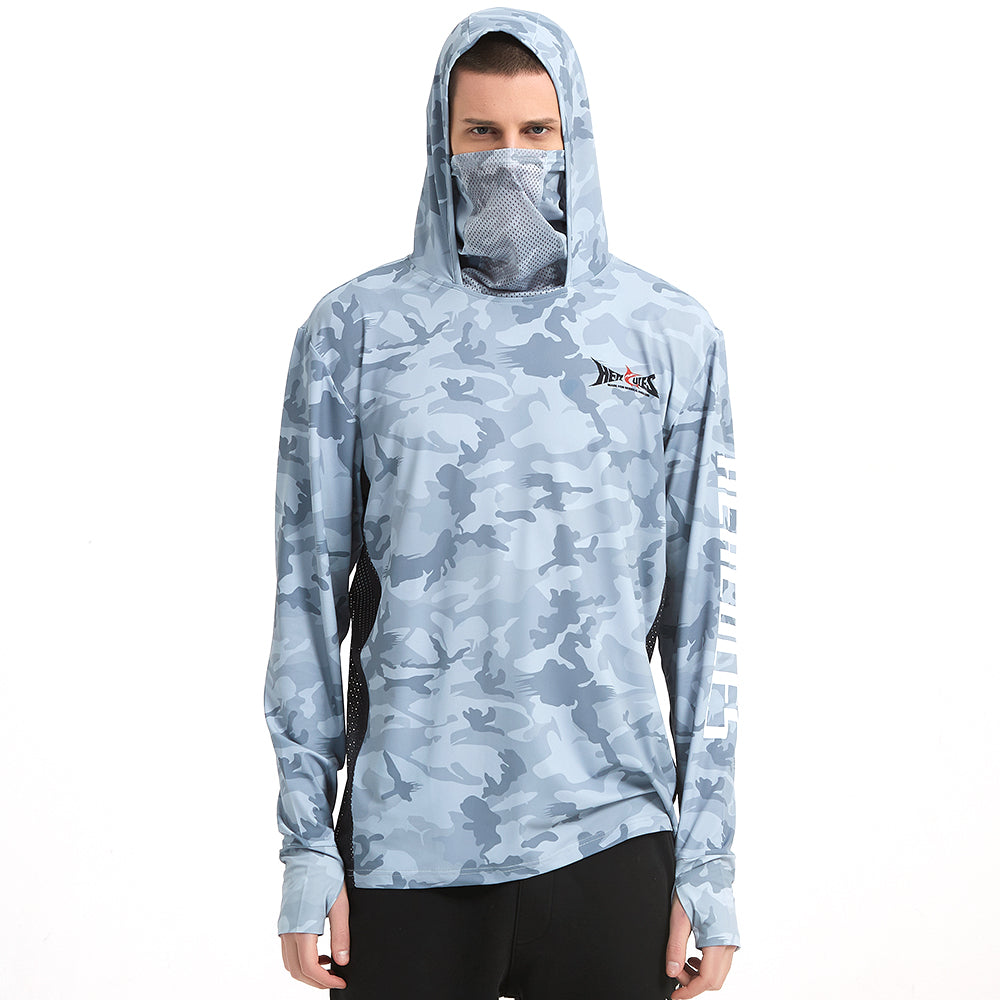 HERCULES with Neck Gaiter Men's Fishing Hoodie Sun Protection Long