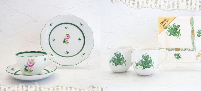 ヴィクトリア・ブーケ] 兼用カップ＆プレートセット