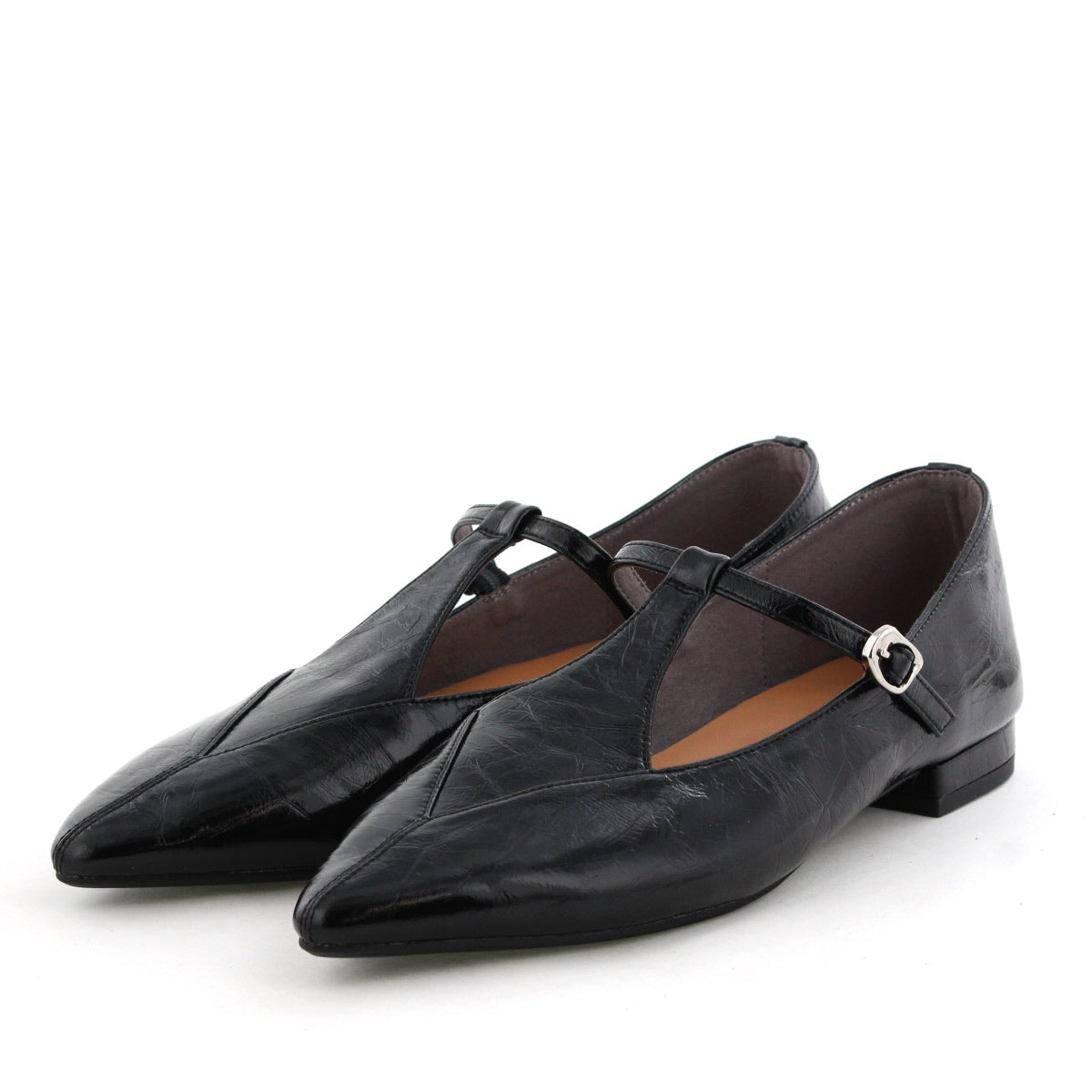 再値下げ】ダイヤTストラップフラットパンプス/554305