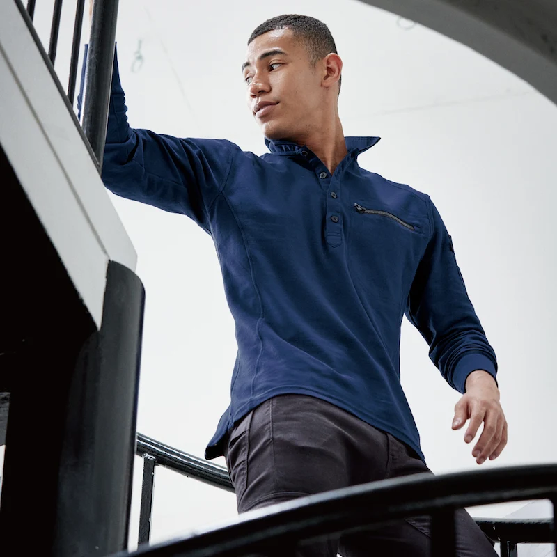 272長袖ポロシャツ - HOOH VILEA 作業着と電動ファン付き快適ウェアの