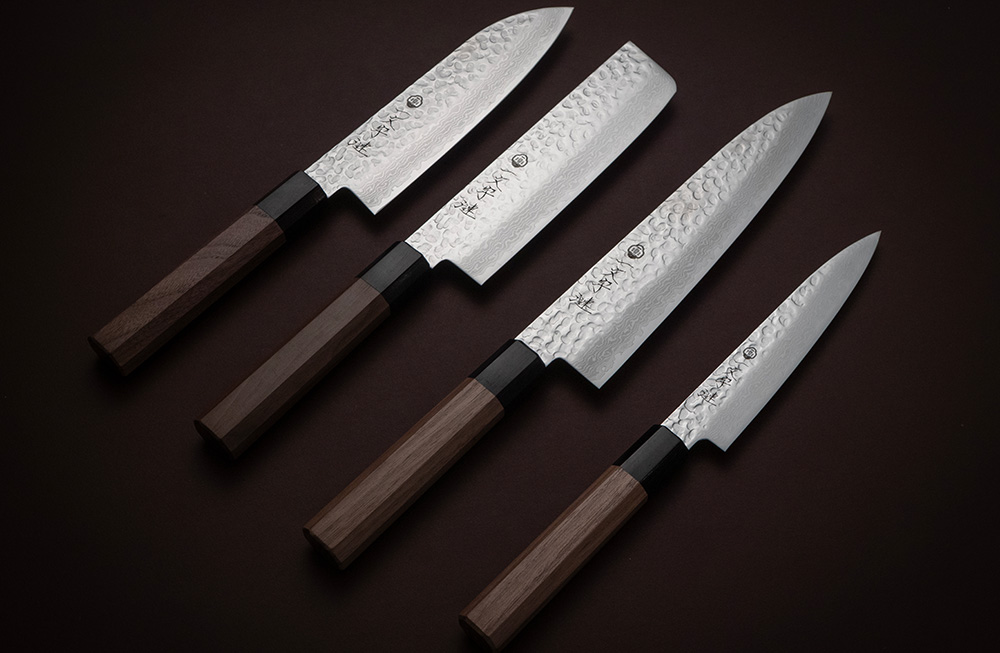 一文字 漣 VG10 槌目積層 菜切 ウォールナット柄 – 堺一文字光秀