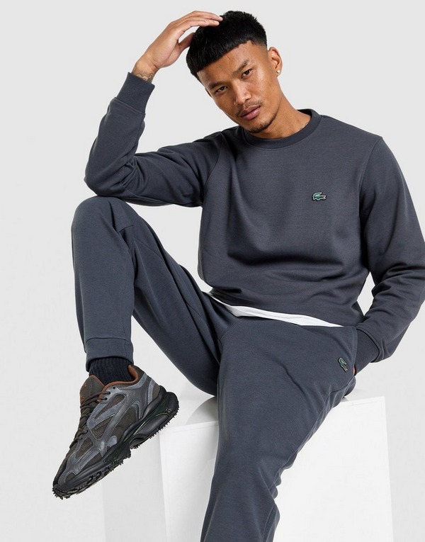 Grey Lacoste Double Knit Crew Sweatshirt - JD Sports Global