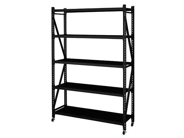 ボルトレス ストレージ スチール ラック 倉庫棚 5段 (キャスター付き