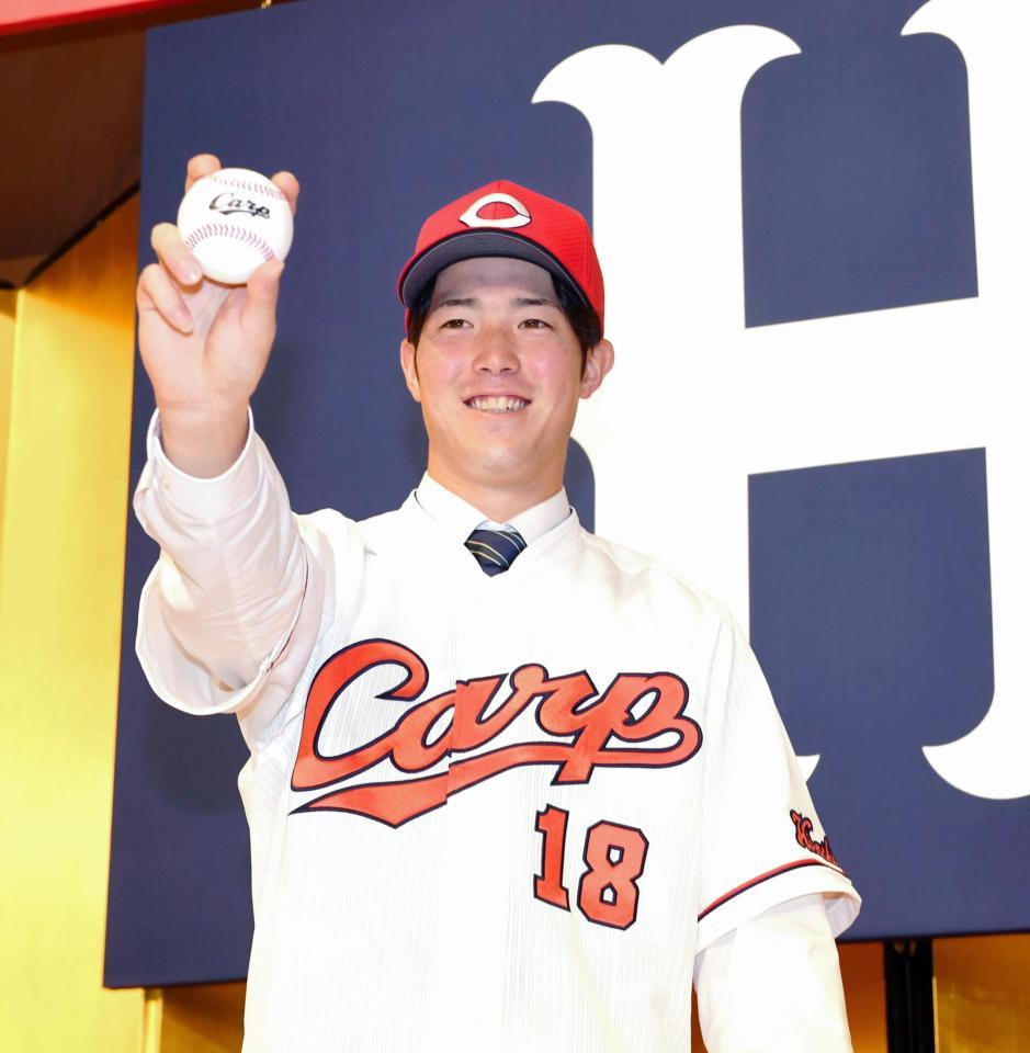 ドラ1の森下、背番号18に表情引き締め…「本当に重みがある」/広島