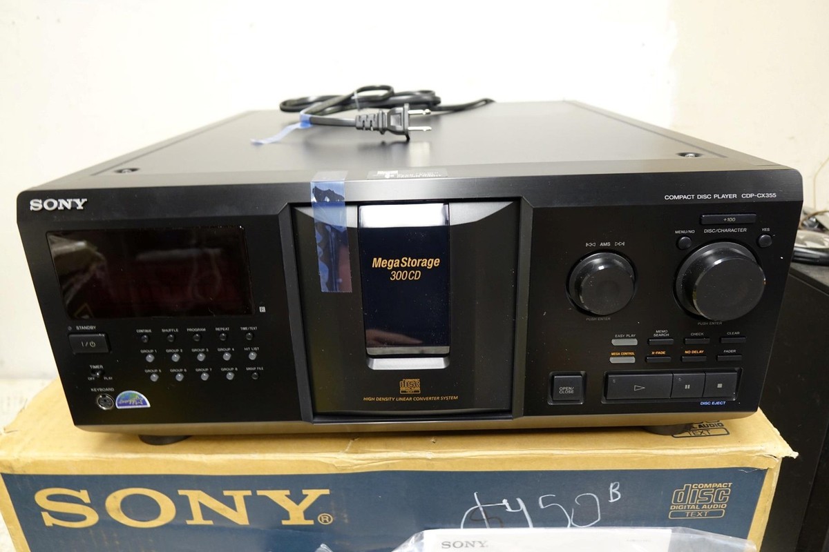 Sony CDP-CX355 300 Disc CD Player with remote,keyboard,cables and