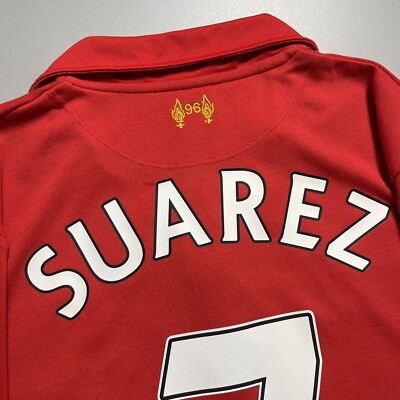 LIVERPOOL WARRIOR 2012/2013 FOOTBALL HOME JERSEY #7 SUAREZ SIZE 