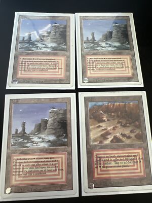 Complete Set Of 4 MTG Plateau 3x Revised 3rd Edition 1x Unlimited