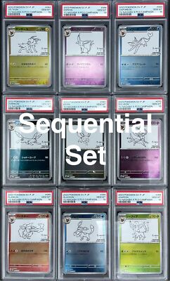 PSA 10 Sequential Complete Set 9 Yu Nagaba Eevee's Promo Pokemon