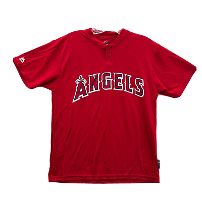 New Majestic Los Angeles Angels Shirt Boys Large Red MLB Baseball