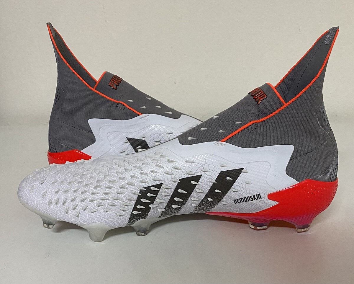 Adidas Predator Freak + FG Demonskin Mens Sz 11.5 White Grey