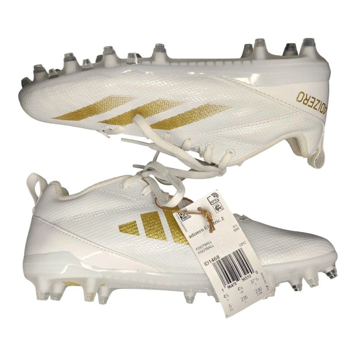 Adidas Adizero Electric.2 Football Cleats Youth US 5 White Gold