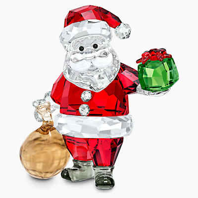 NEW SWAROVSKI CRYSTAL SANTA CLAUS WITH GIFT BAG #5539365 BRAND NIB