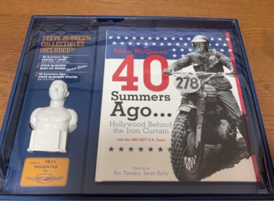 Steve McQueen 40 Summers Ago Book with Poster & Shirts & bust
