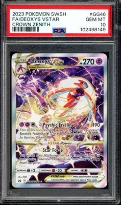 PSA 10 GEM MINT Deoxys VSTAR GG46/GG70 Alt Art Crown Zenith