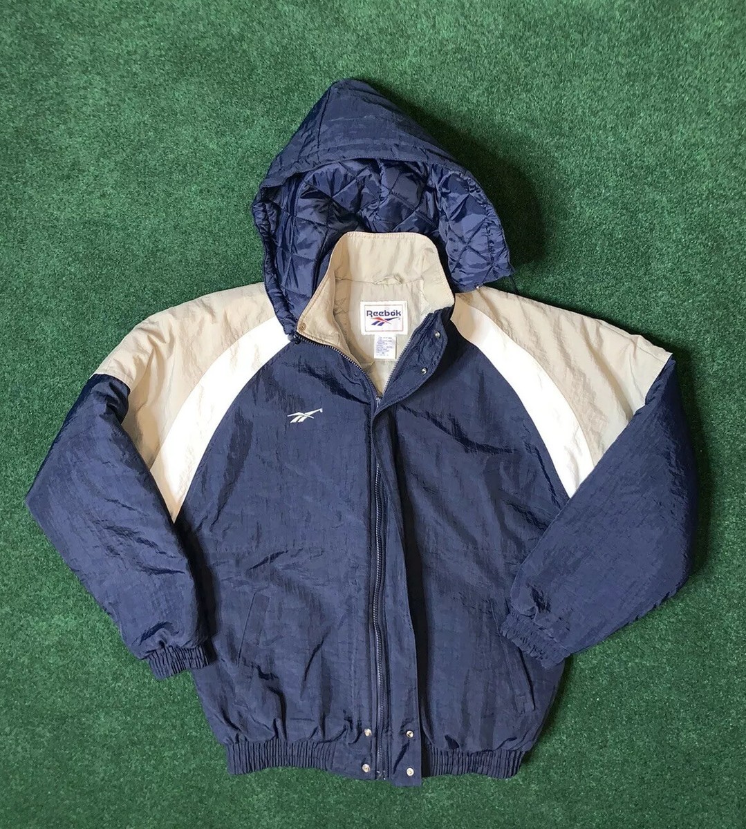 VTG REEBOK OG PULLOVER Puffer JACKET Vintage 90's Full Zip Classic