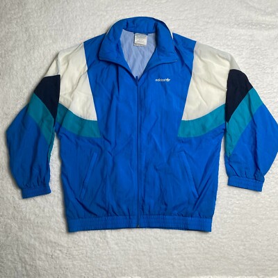 Rare Vintage ADIDAS D8 F192 Windbreaker Blue Jacket Men's Large | eBay