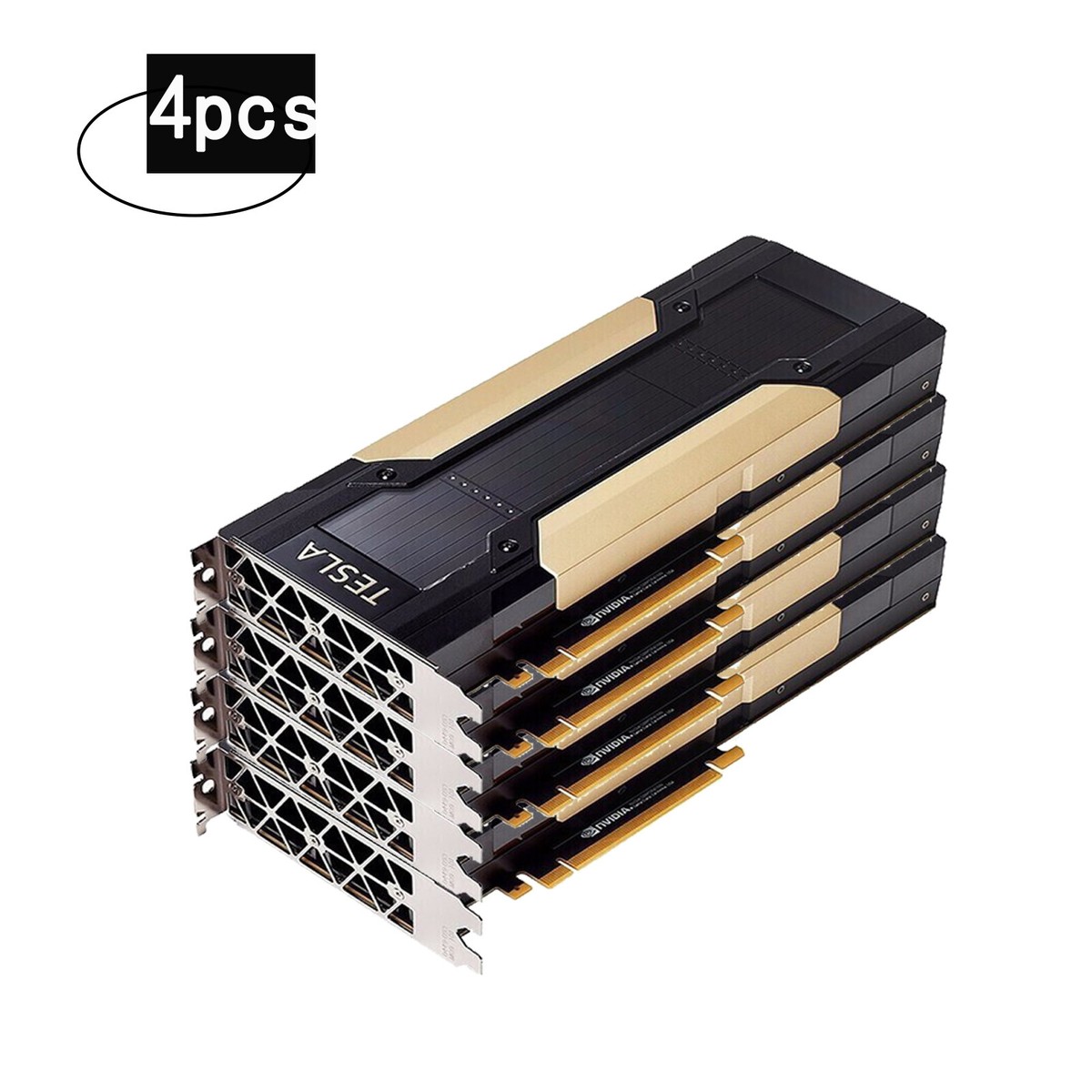 4pcs NVIDIA Tesla V100 32GB GPU CUDA SXM2 to PCIE x16 Computing