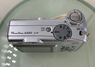 CANON POWERSHOT A550 7.1MP CAMERA WITH 1.0GB SD CARD SILVER TESTED