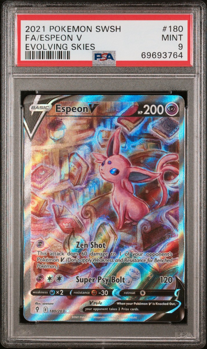 Pokemon Evolving Skies Espeon V 180/203 Alternative Art Alt Holo