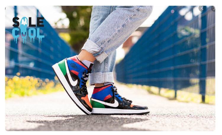 Nike Air Jordan 1 AJ1 Mid SE Multi Patent Leather Women's Shoes