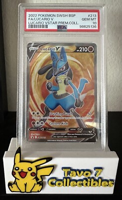PSA 10 GEM MINT Lucario V Full Art Black Star Promo SWSH213