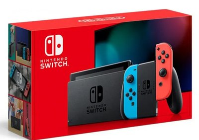 Nintendo Switch Console with Neon Blue and Neon Red Joy-Con
