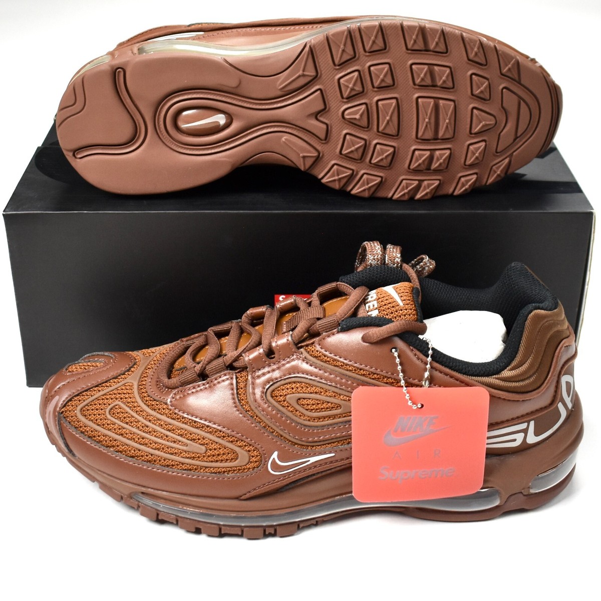 NWT Supreme x Nike Air Max 98 TL SP Sneakers Fauna Brown Men's 10