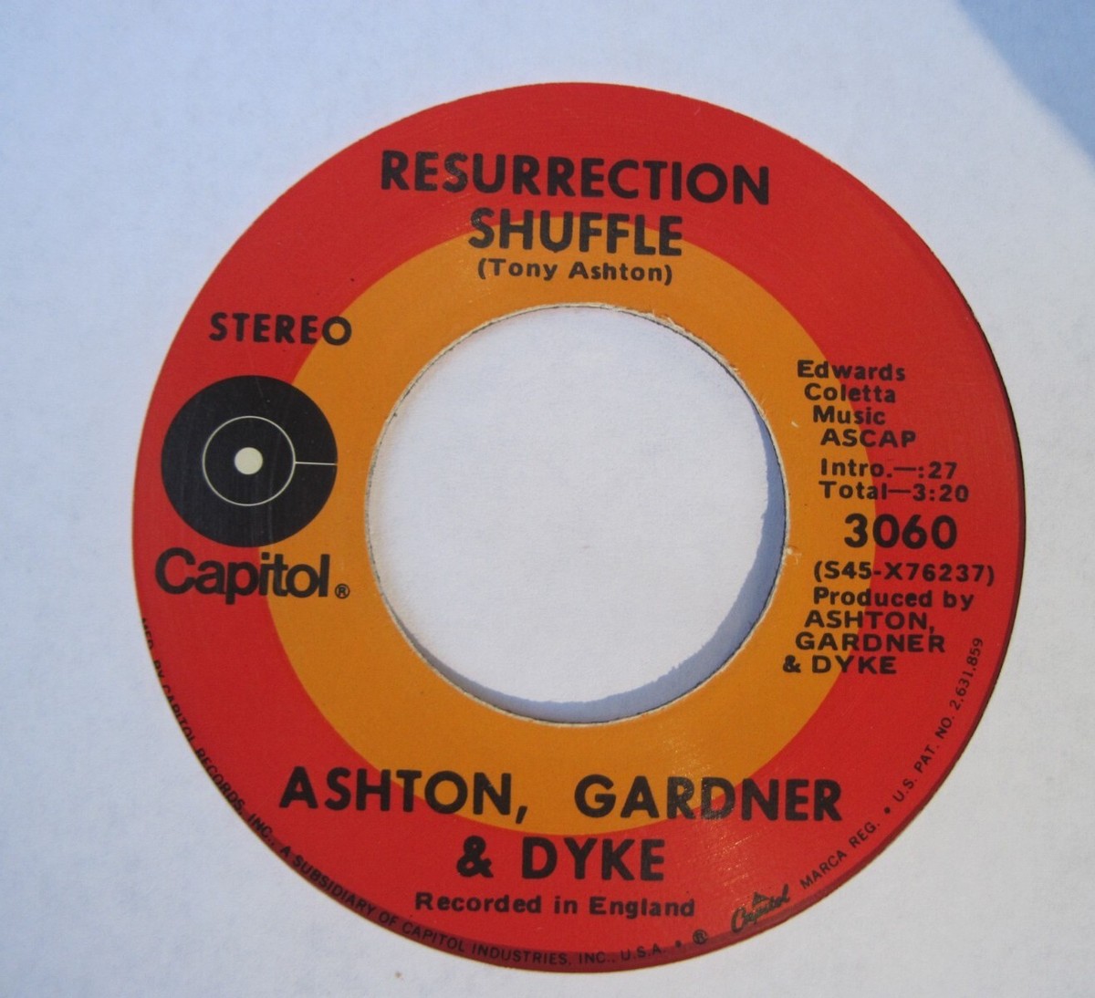 45 rpm-Capitol / Ashton, Gardner & Dyke / Resurrection Shuffle