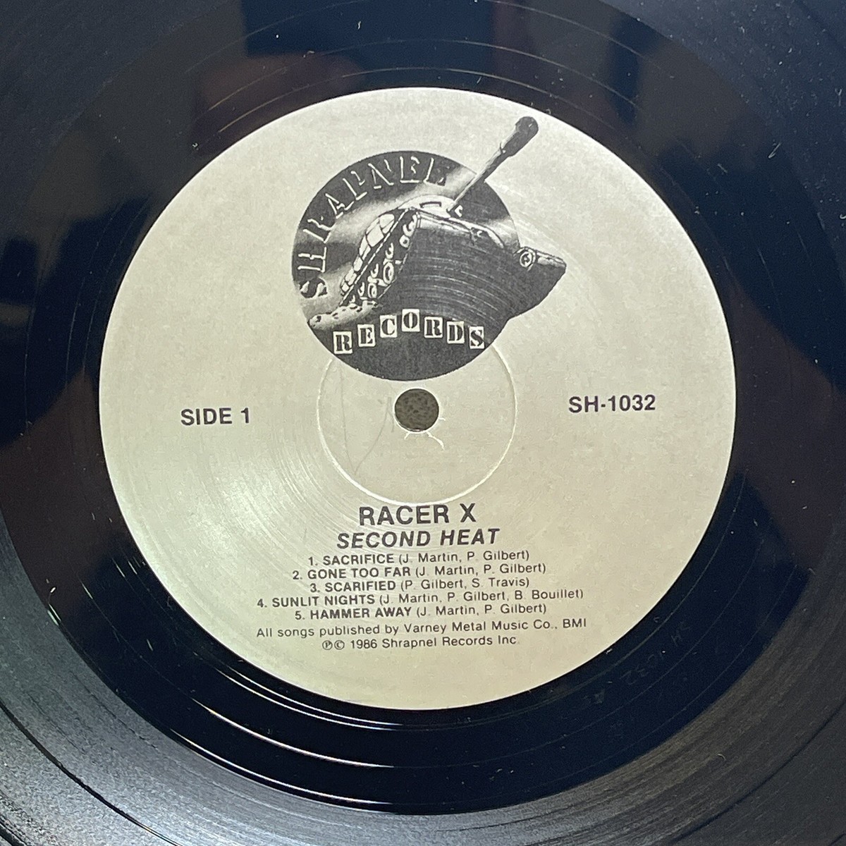 Racer-X - Second Heat / LP 1987 US Shrapnel SH-1032 EX/VG+ Japan