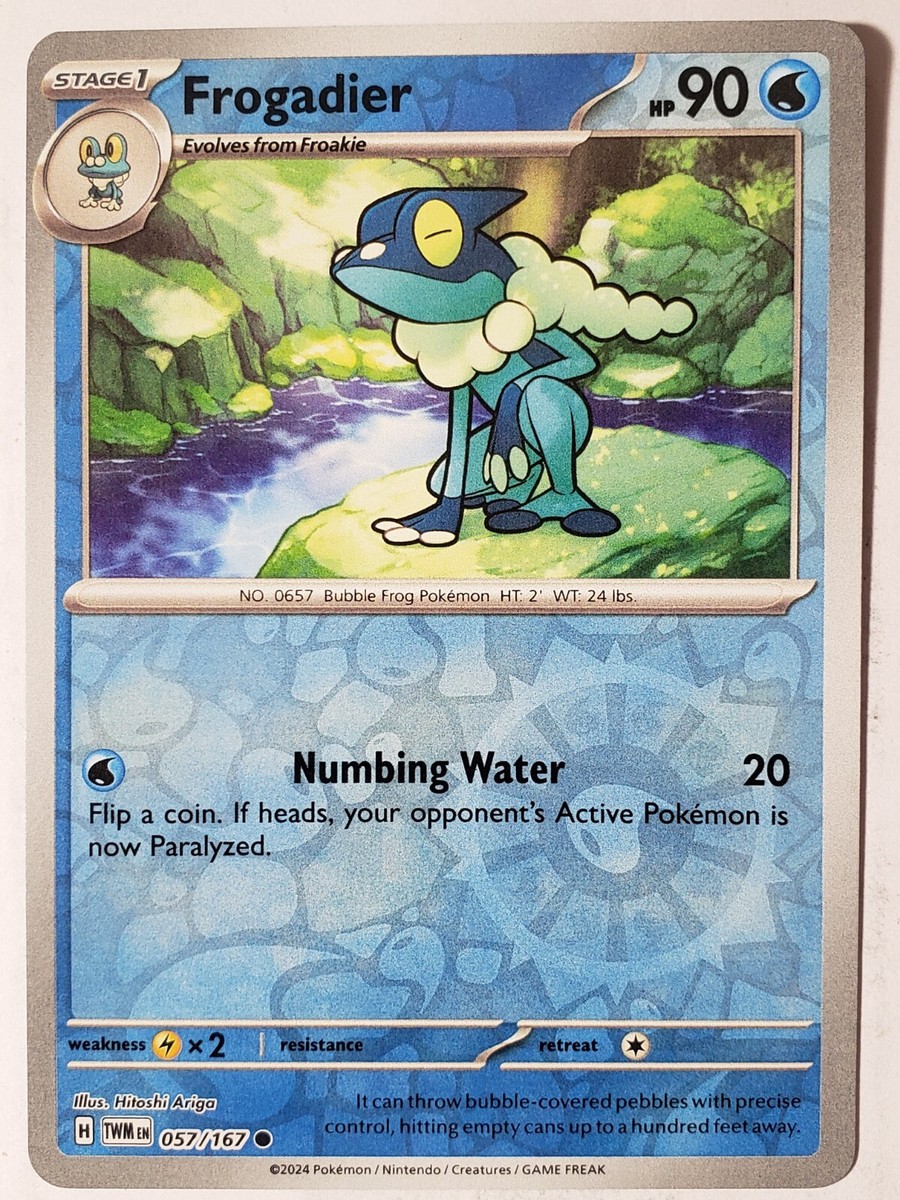 REVERSE HOLO Frogadier 057/167 NM Twilight Masquerade Pokemon Card
