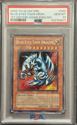 2002 PSA 10 YUGIOH MRL ASIAN ENGLISH 1ST ED SECRET RARE BLUE EYES