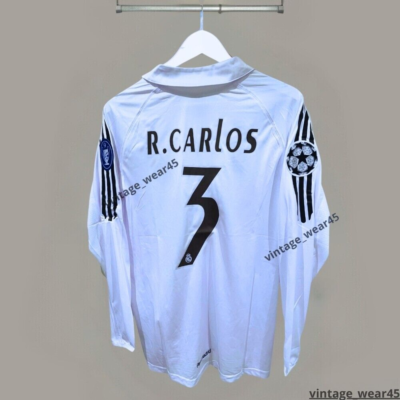 Roberto Carlos #3 Real Madrid jersey 2005/2006 Long Sleeve White