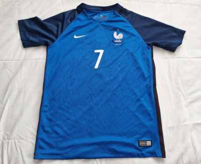 France 2016 Home Jersey #7 Griezmann Nike Blue Shirt Size Boys L