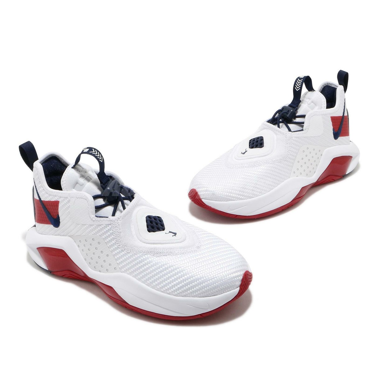 NIB Boy's Nike Lebron Soldier XIV (GS) White Red Sizes 5Y 6Y 6.5Y