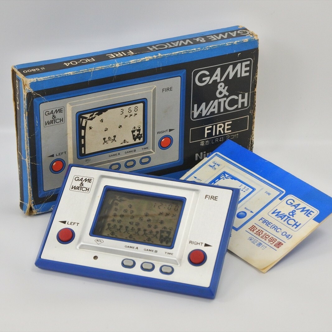 LCD FIRE Game Watch Console Boxed RC-04 Tested Nintendo JAPAN Game