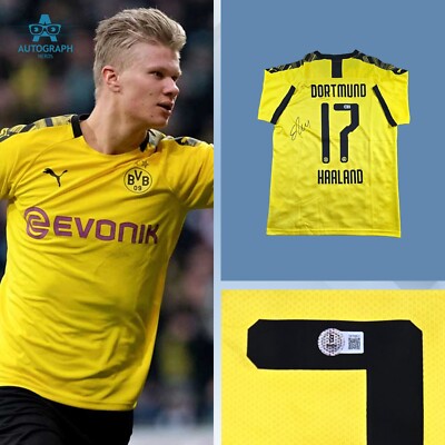 Erling Haaland Signed Dortmund 19/20 Home Jersey No 17 Rookie W
