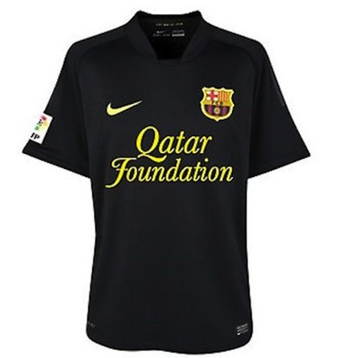 BARCELONA 2011/12 (2XL) AWAY NIKE BLACK S/SLV BLACK SOCCER SHIRT