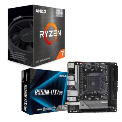 NEW AMD Ryzen 7 5700G CPU + ASRock B550M-ITX/ac AMD AM4 Mini-ITX