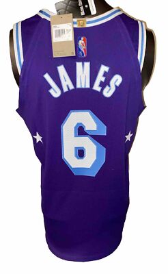 LeBron James #6 Lakers 75th NBA Anniversary City Edition Authentic