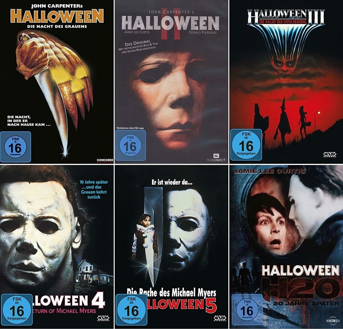 6x Halloween Michael Myers Edition Part 1 2 3 4 5 H20 - DVD