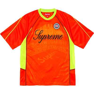 Supreme Jacquard Soccer Jersey Black Orange Blue 3colors | eBay