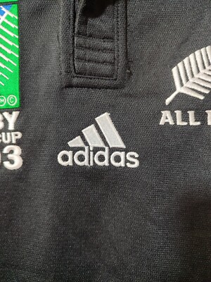 All Blacks Adidas Rugby Shirt World Cup 2003 Player Issue Jersey